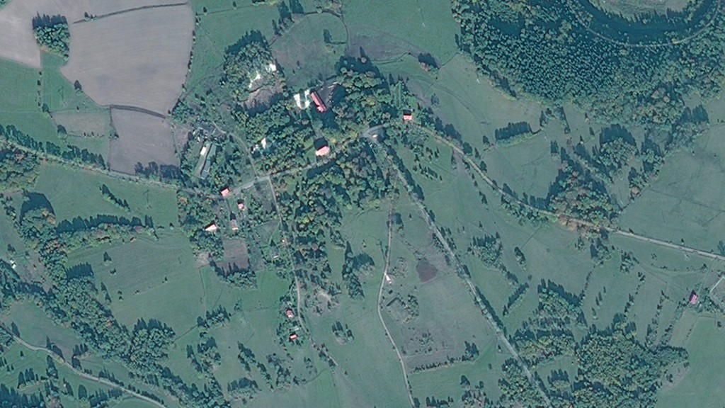 Miedzianka po zniszczeniu - Zdjęcie satelitarne