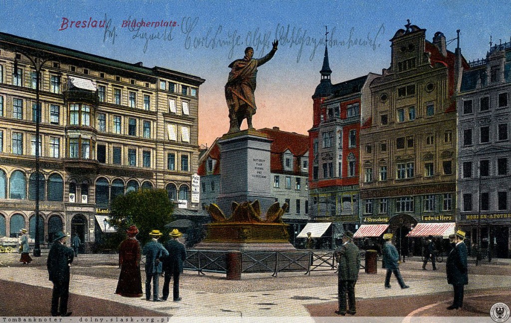 Plac Solny i pomnik Feldmarszałka von Blüchera - Źródło: dolny-slask.org.pl