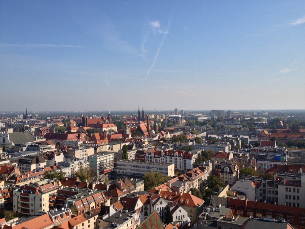 Panorama na Wrocław z Kościoła św. Elżbiety