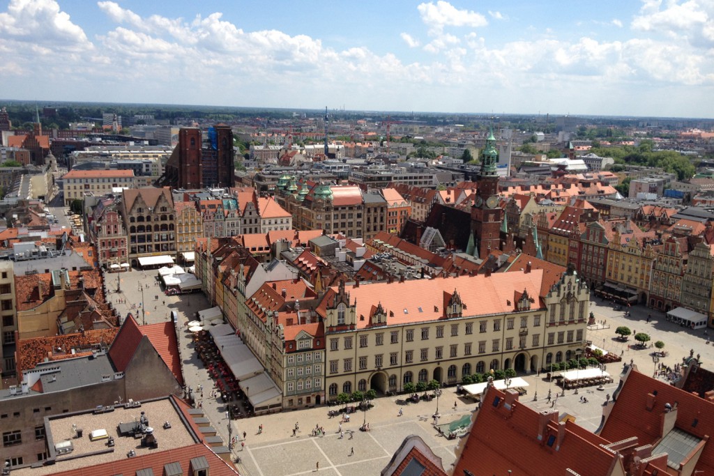 Widok z Wieży Kościoła św. Elżbiety we Wrocławiu