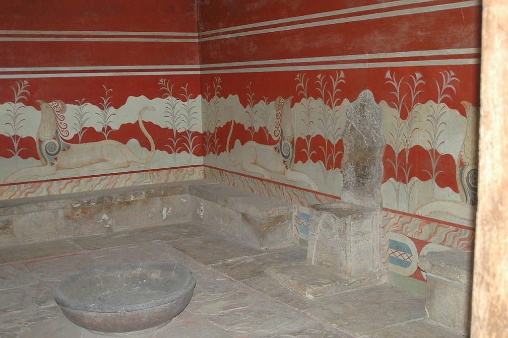Tron w Pałacu Knossos - Historia krzesła - Foto: Harrieta171 Źródło: commons.wikimedia.org