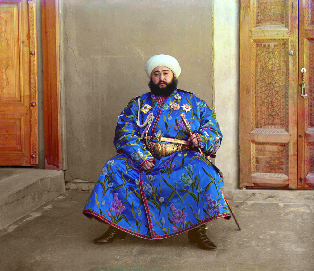  Mohammed Alim Khan, emir Buchary w Uzbekistanie. Emirat Buchary był pod protektoratem carskiej Rosji. Rok 1911.