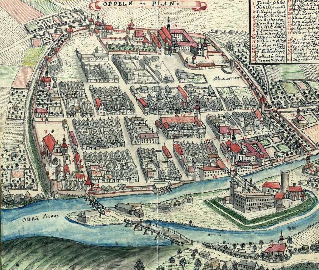 Perspektywiczny widok Opola - XVIII wiek