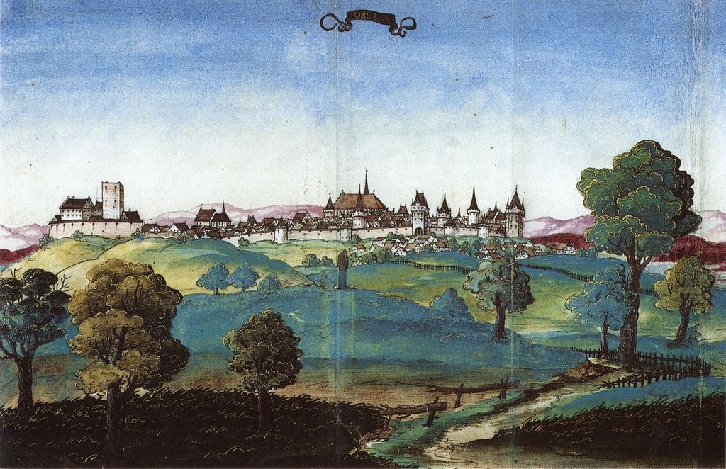Panorama Opola z południowego wschodu - rok 1535
