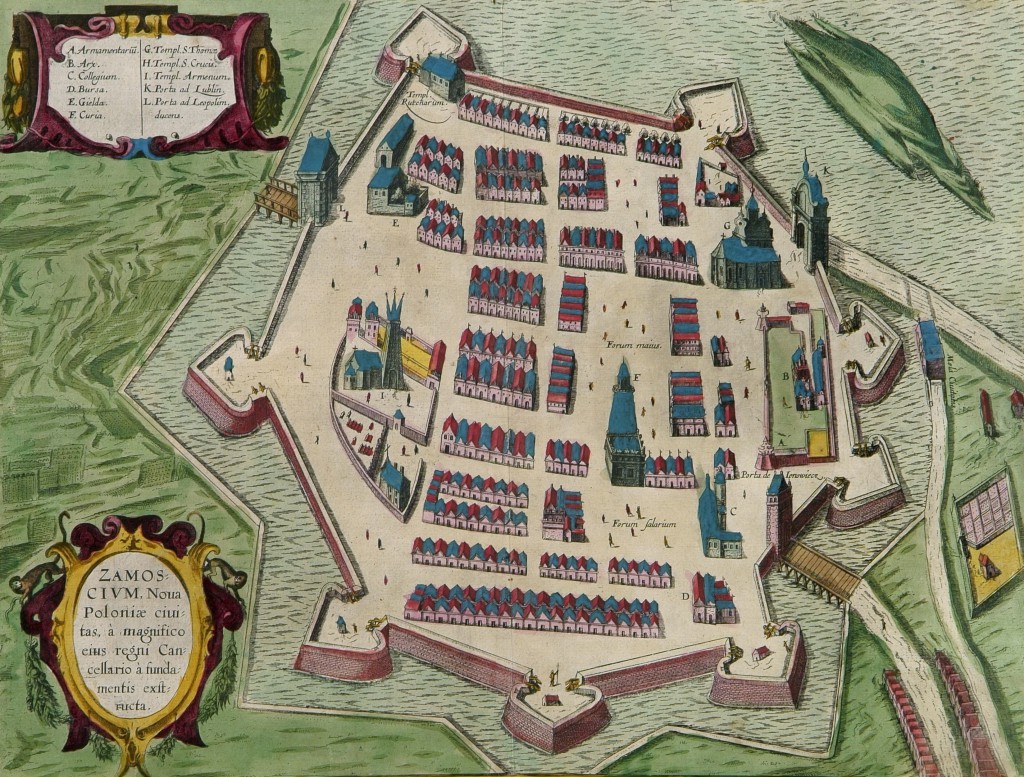 Widok z perspektywy na Twierdzę Zamość - rok 1617