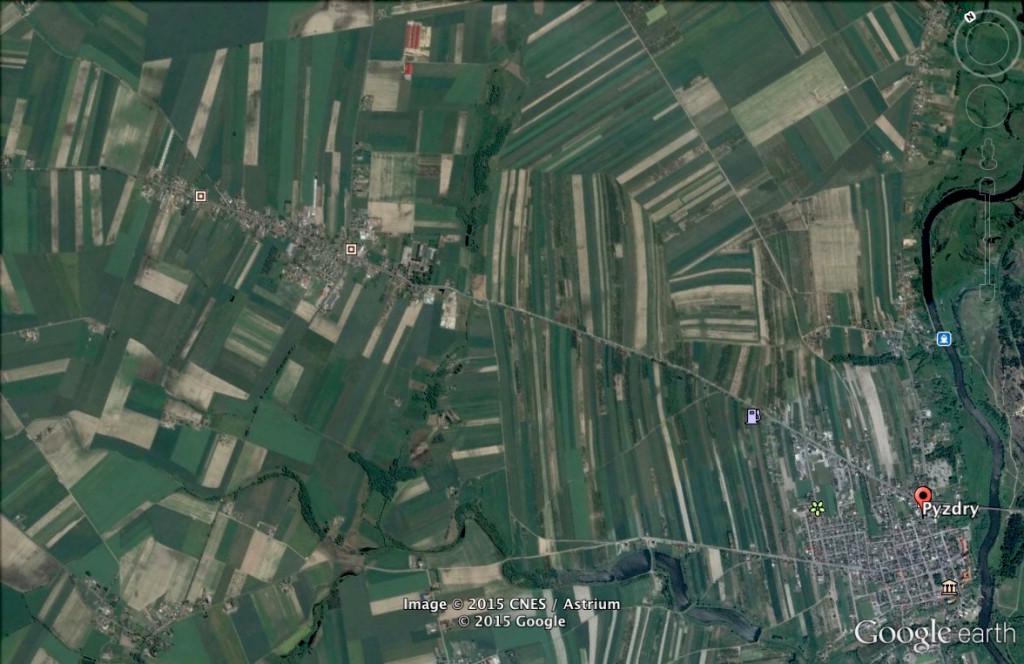 Granica zaborów w Pyzdrach - 10 Ciekawych Miejsc w Polsce - Źródło: Google Earth