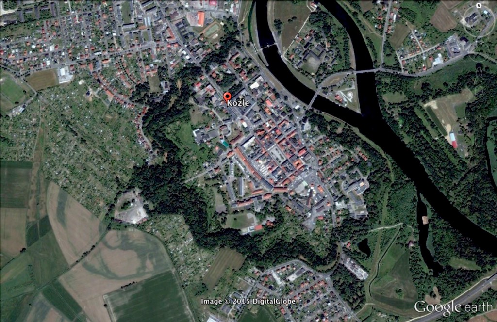 Twierdza Koźle - 10 Ciekawych Miejsc w Polsce - Źródło: Google Earth