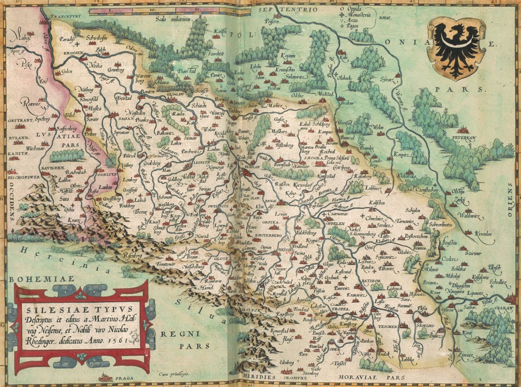 Stara mapa Śląska z 1561 roku - Atlas Abrahama Orteliusa