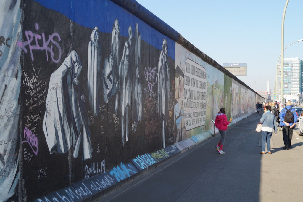 Zachowane pozostałości Muru Berlińskiego.