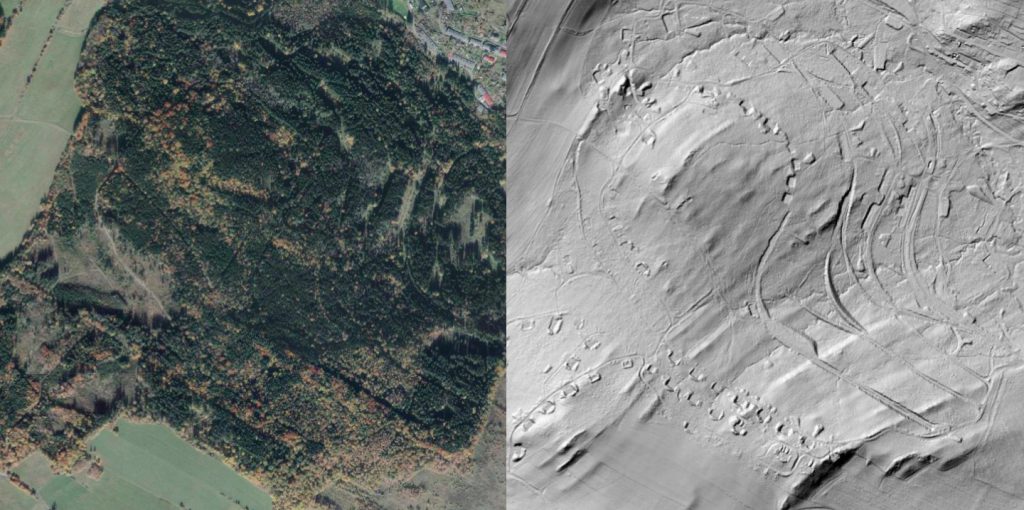 Antonówka, zdjęcie satelitarne i obraz LIDAR - Źródło: geoportal.gov.pl