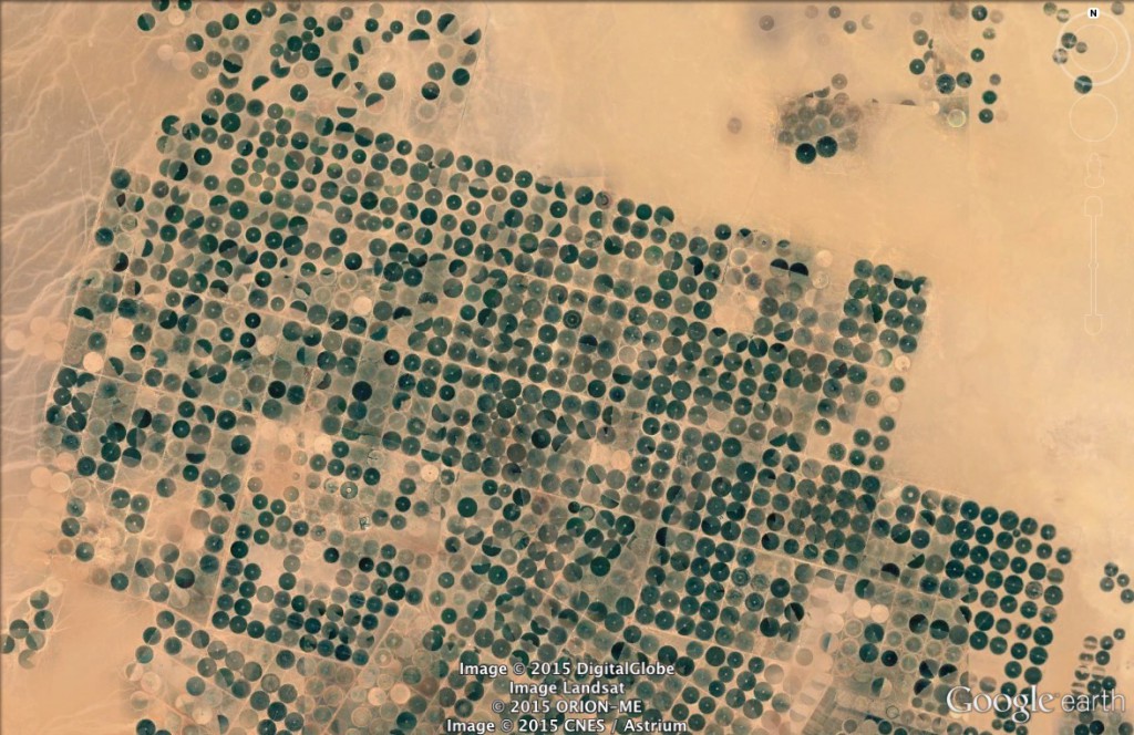 Pola uprawne w Arabii Saudyjskiej - 10 niezwykłych miejsc na świecie - Źródło: Google Earth