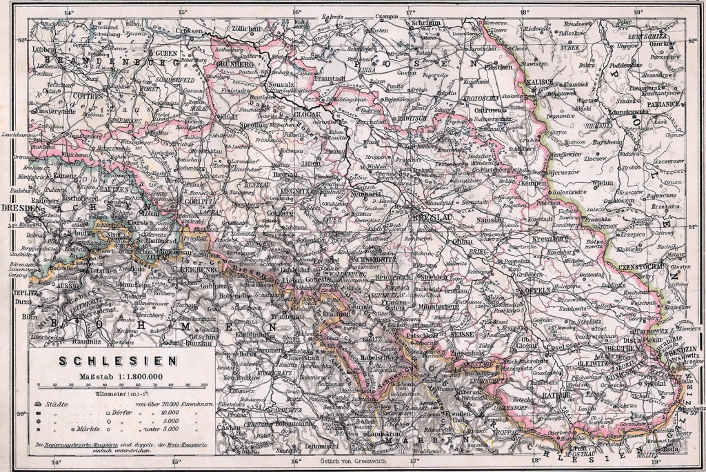 Mapa Prowincji Śląskiej - Początek XX wieku - 4 Mity Dolnego Śląska