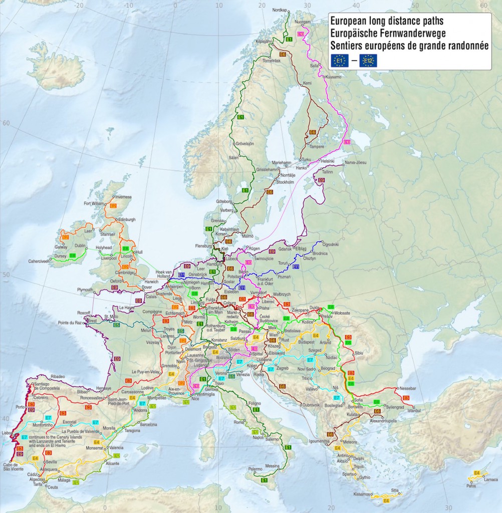 11 Europejskich Szlaków Wędrówkowych - Źródło: commons.wikimedia.org Autor: Maximilian Dörrbecker