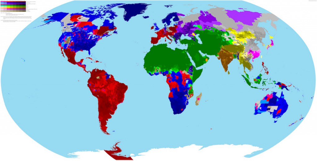Mapa religii na świecie - Autor: Ryne Rohla