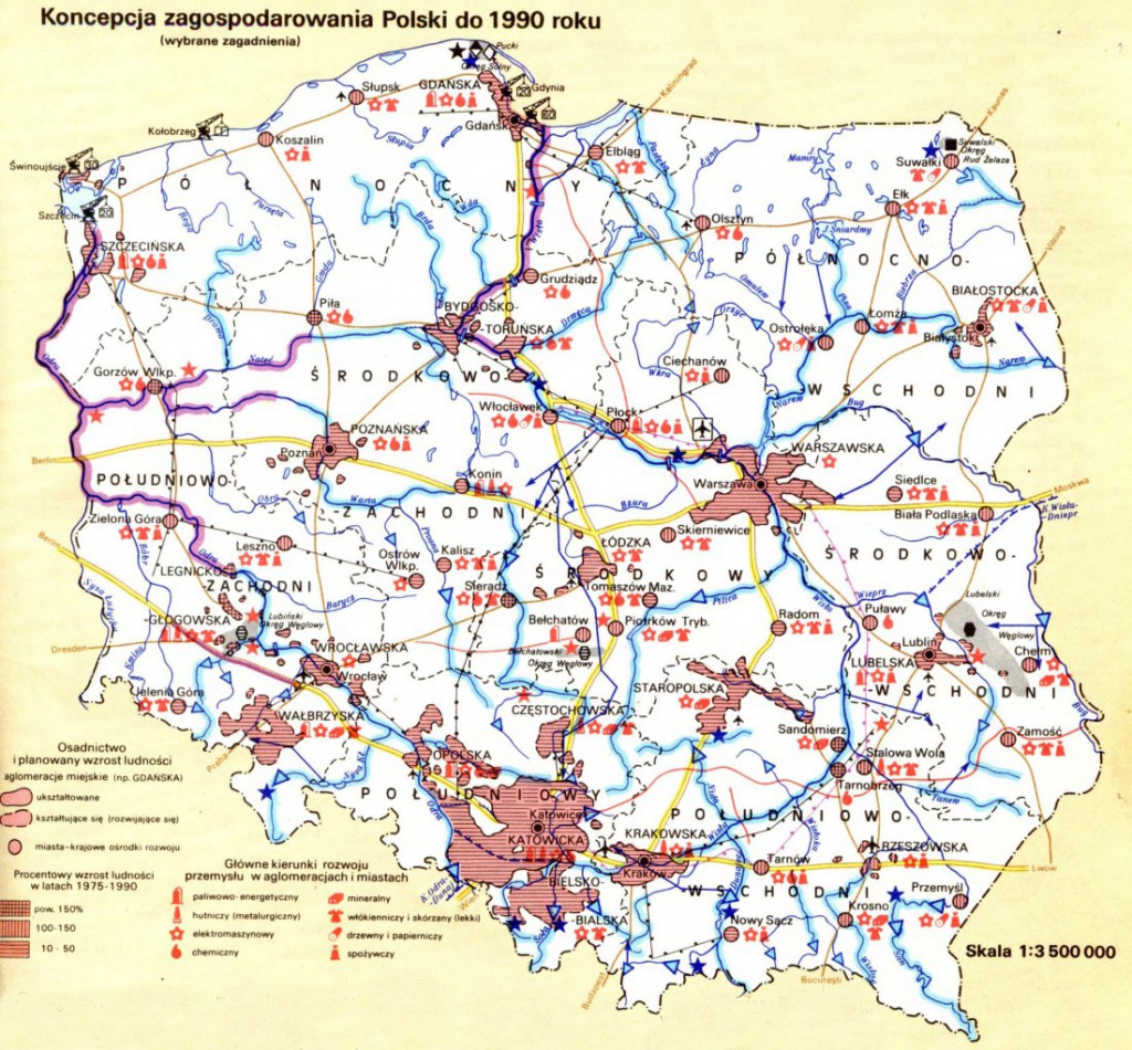 Plany zagospodarowania Polski do 1990 roku - 10 Fascynujących Historycznych Map Polski