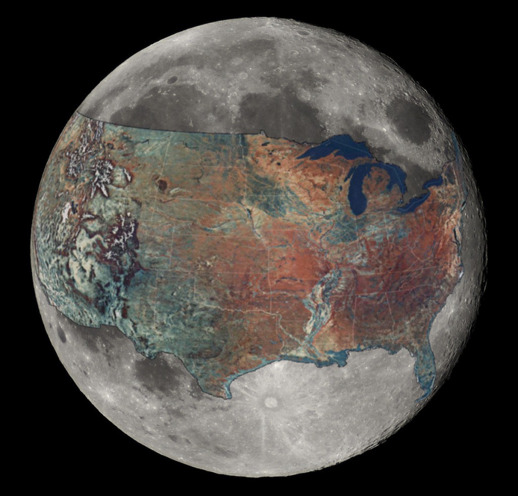 Wielkość USA i Księżyca - 10 ciekawych i zaskakujących map