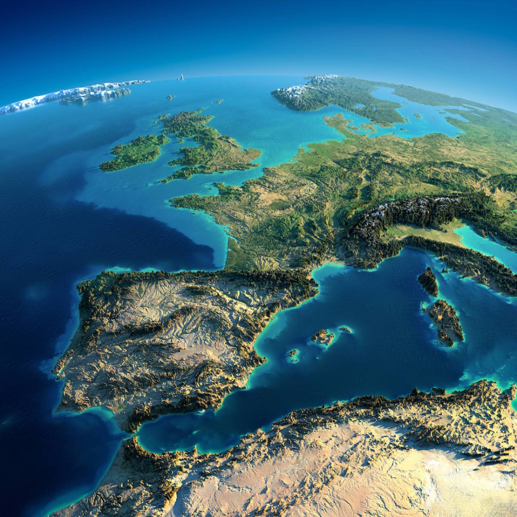 Model Terenu Europy Zachodniej - Źródło: Anton Balazh / NASA