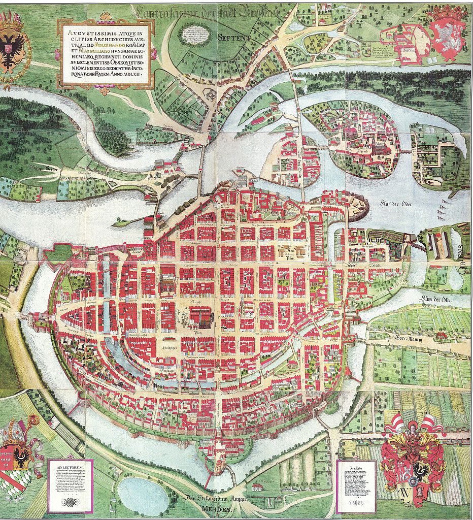 Plan Wrocławia z 1562 roku autorstwa Weinerów