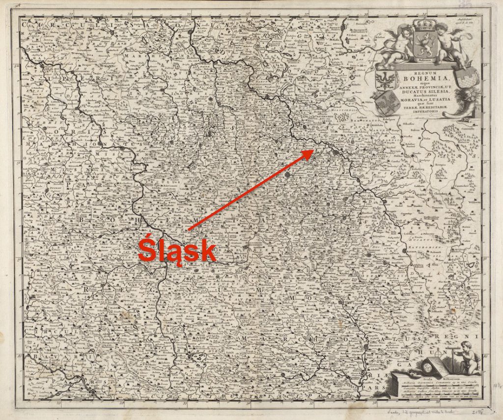 Stara mapa Śląska, Czech i Moraw z 1680 roku - Autor: Frederik de Wit