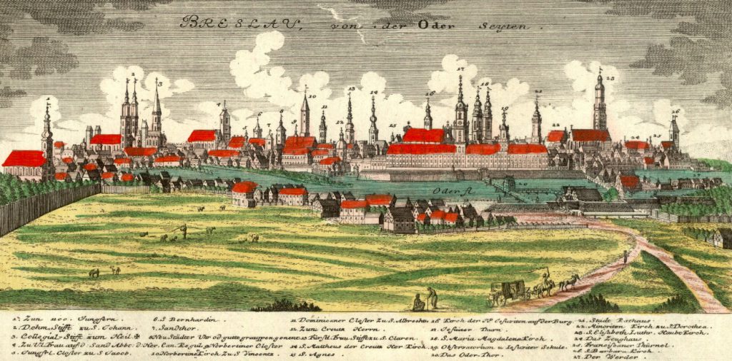 Wrocław od strony Odry - Rok 1773