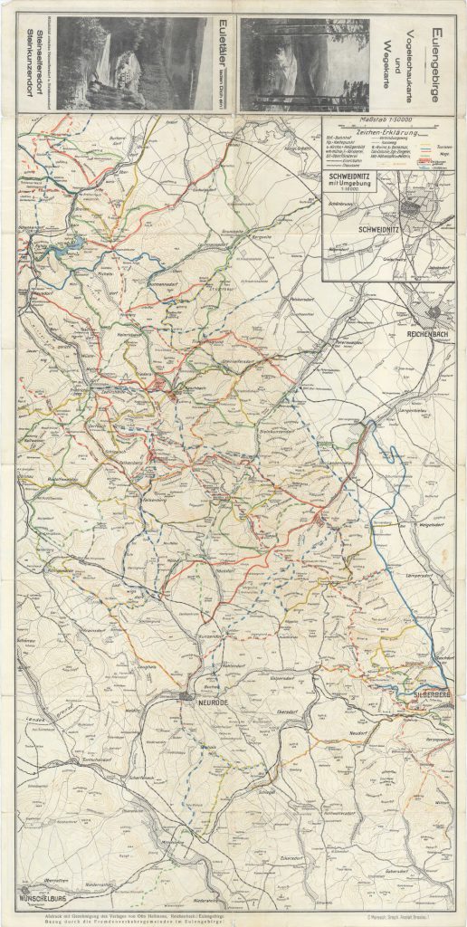 Przedwojenna mapa turystyczna Gór Sowich z 1937 roku