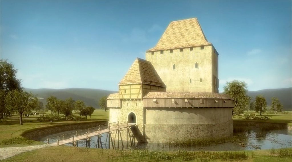 Wieża w Siedlęcinie około 1400 roku - Wizualizacja: Śląskie Studio Architektury