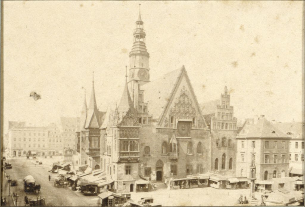 Rynek i Stary Ratusz we Wrocławiu - Hermann Krone, 1865 rok