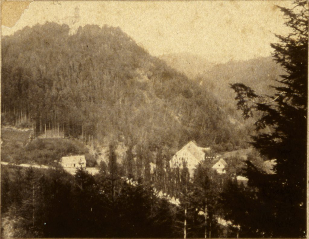 Zagórze Śląskie, w tle Zamek Grodno - Hermann Krone, 1865 rok