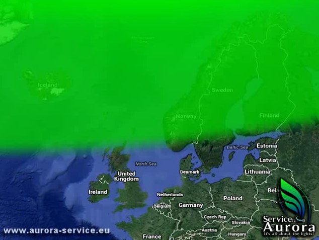 Występowanie zorzy polarnej w Polsce i Europie - Źródło: http://www.aurora-service.eu