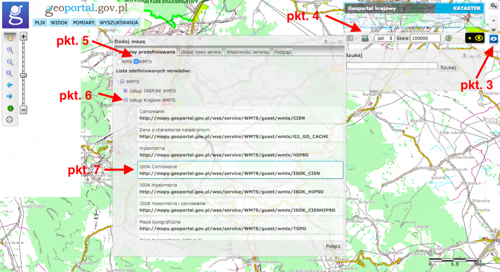 Jak włączyć mapę LIDAR - Instrukcja - Geoportal.gov.pl
