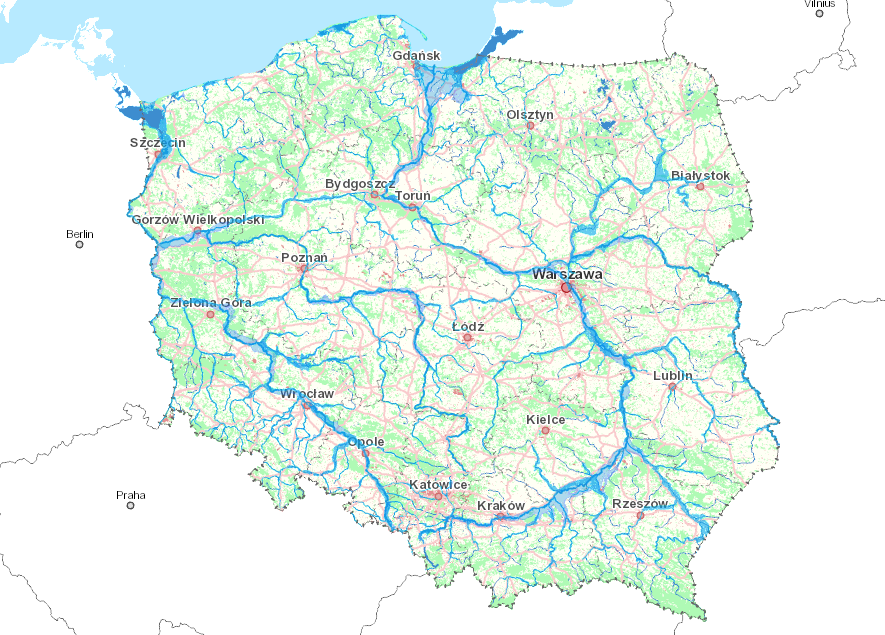 Mapy Zagrożenia Powodziowego - Źródło: mapy.isok.gov.pl