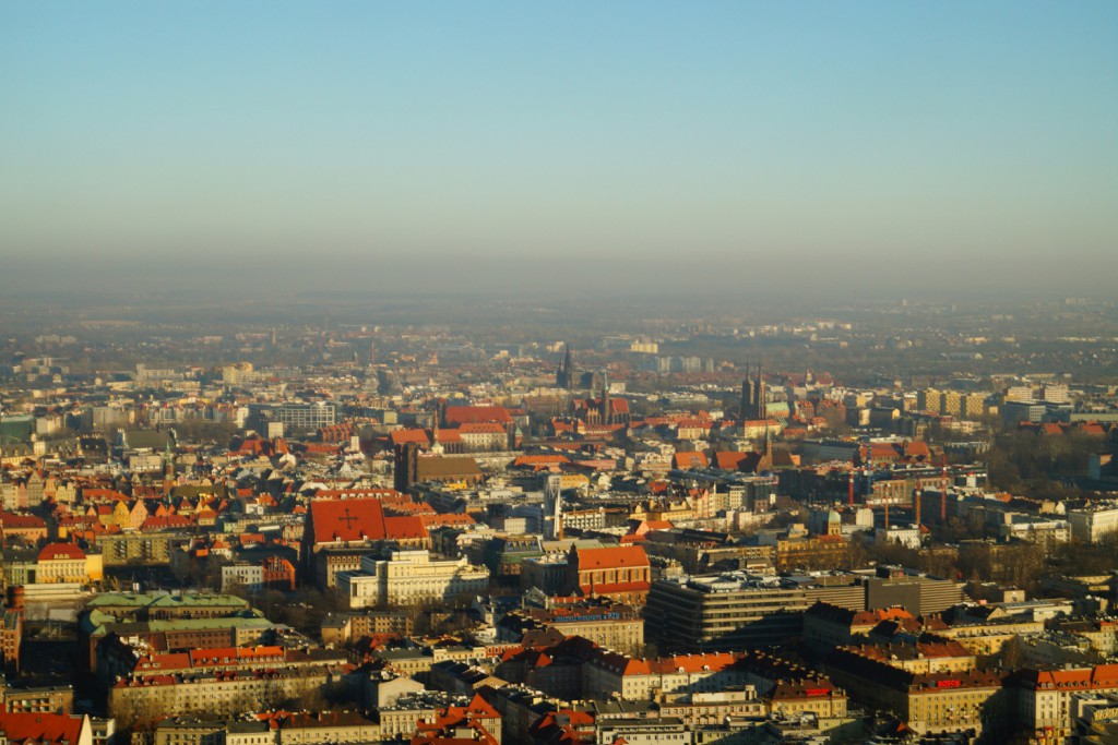Widok ze Sky Towera we Wrocławiu