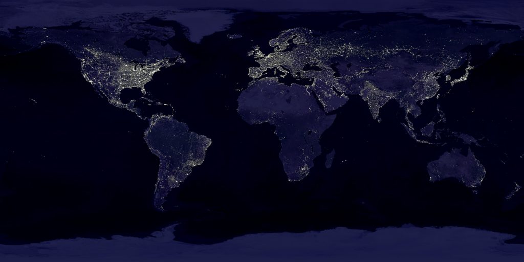 Światła na Ziemi widziane z kosmosu - Źródło: NASA GSFC