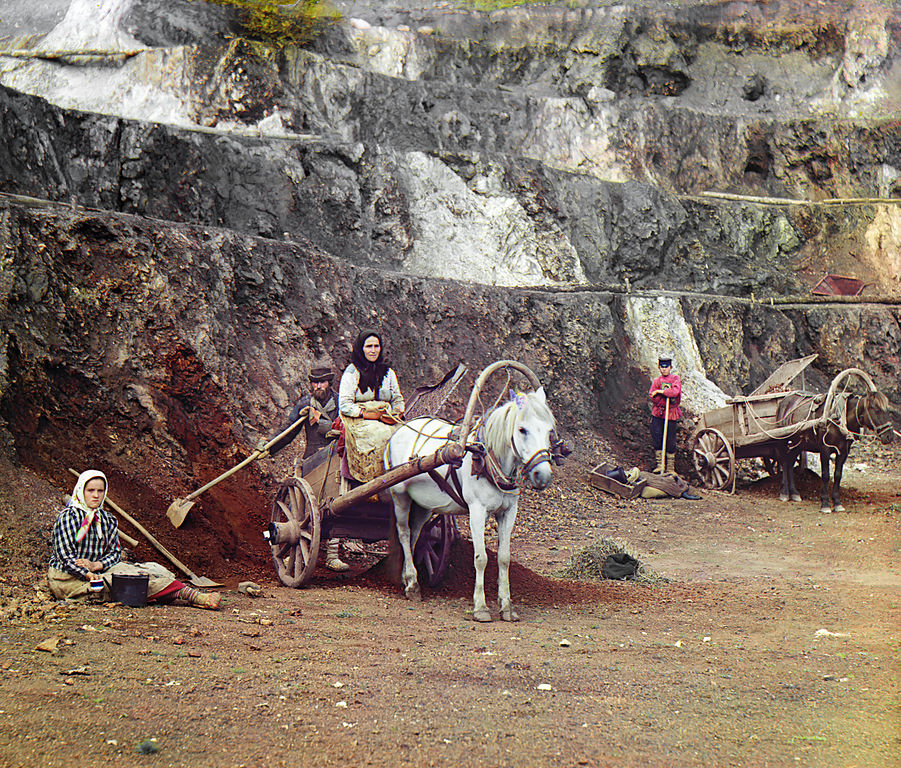 Kopalnia odkrywkowa w obwodzie czelabińskim. Rok 1910.