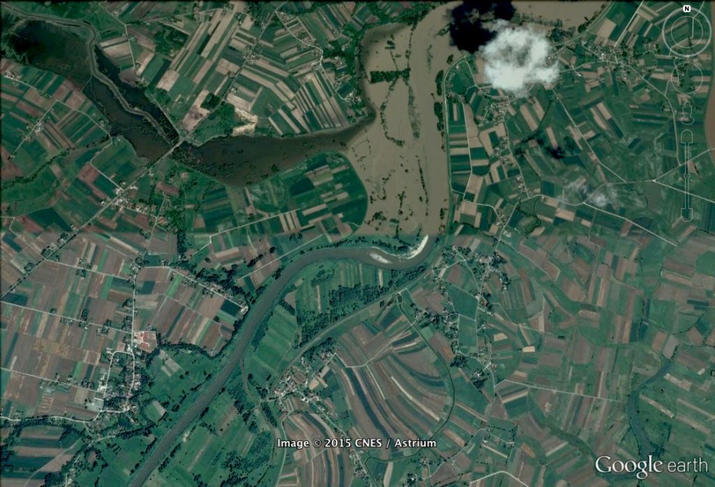 Wylanie Wisły - 10 Ciekawych Miejsc w Polsce - Źródło: Google Earth