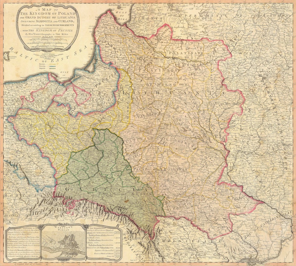 Angielska mapa rozbiorów Polski z 1799 roku - 10 Fascynujących Historycznych Map Polski