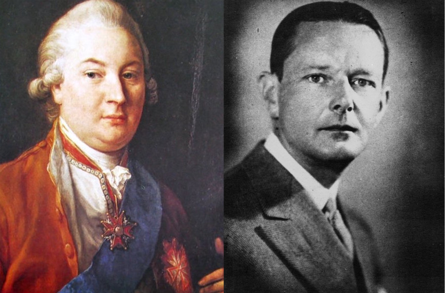Po lewej Kazimierz Raczyński, po prawej Edward Bernard Raczyński