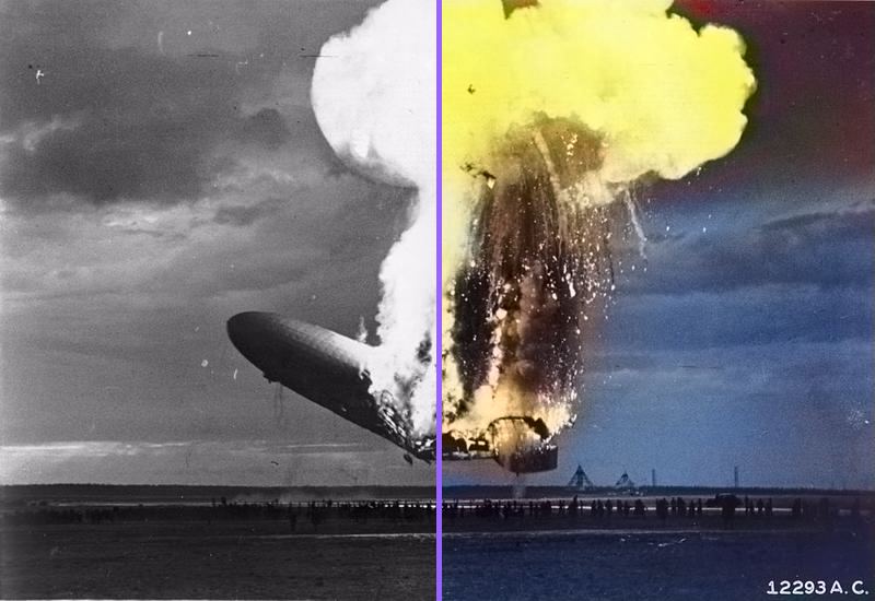 Katastrofa sterowca Hindenburg - po koloryzacji