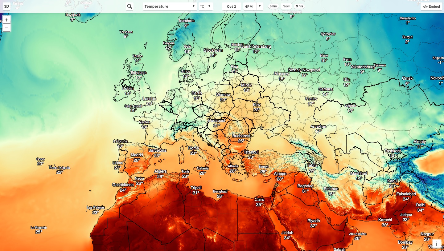Globalna Mapa Temperatury I Innych Zjawisk Pogodowych Eloblog