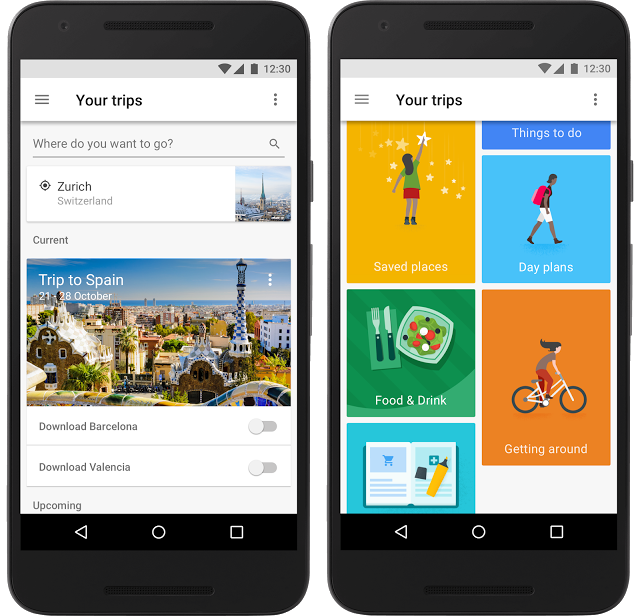Aplikacja mobilna Google Trips - Źródło: blog.google
