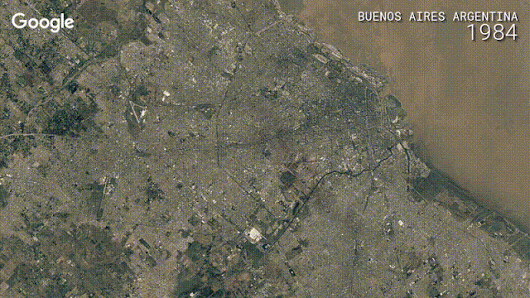 Timelapse zdjęć satelitarnych Buenos Aires - Google Earth Timelapse