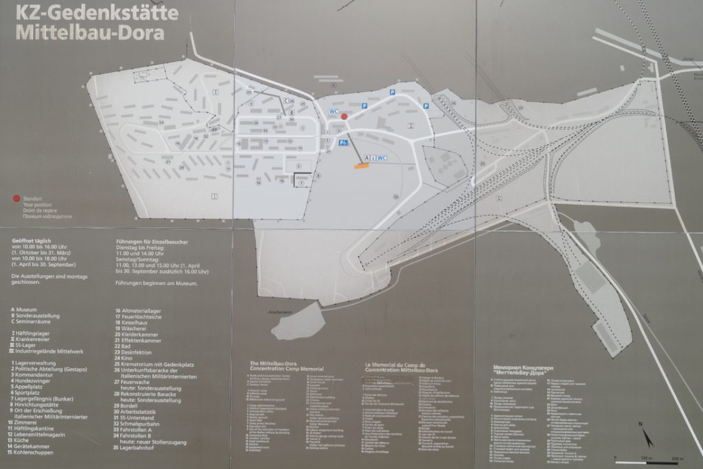 Współczesny plan miejsca pamięci KZ Mittelbau-Dora
