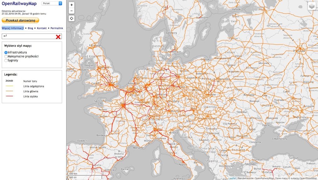 OpenRailwayMap - Szczegółowa interaktywna mapa linii kolejowych