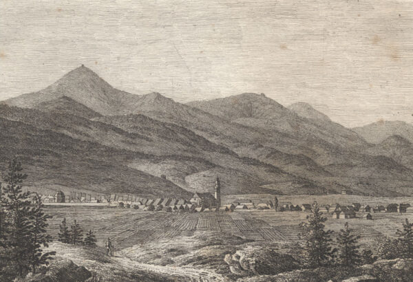 Karkonosze (Góry Olbrzymie) na grafice z XIX wieku – Autor: Carl Pescheck