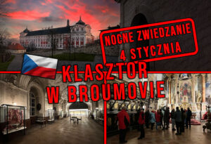 Nocne zwiedzanie klasztoru w Broumovie w Czechach