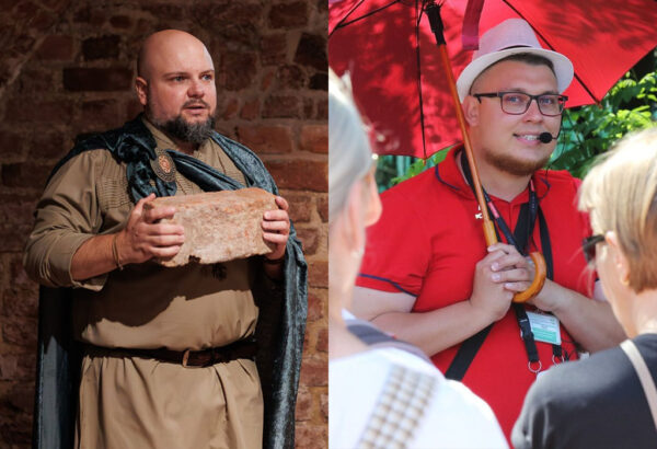 Wieczorne zwiedzanie Ostrowa Tumskiego poprowadzą przewodnicy po Wrocławiu Kamil Krawczyk i Sebastian Bagiński